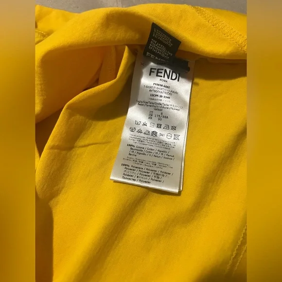 FENDI Oversized Mesh Pocket T-Shirt - Yellow